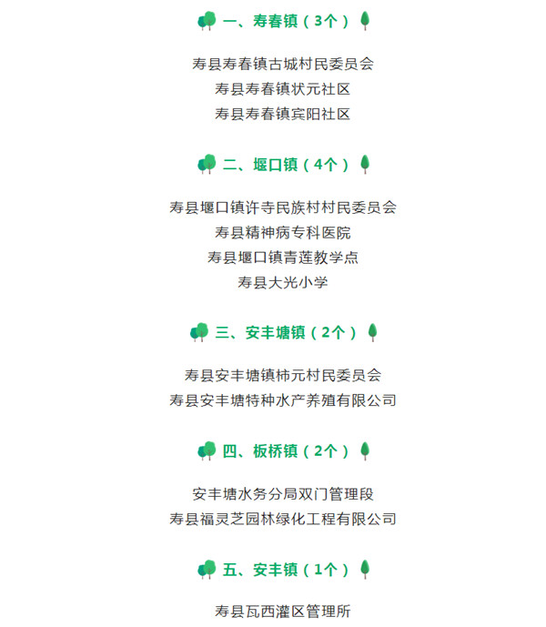 淮南壽縣30家單位擬命名為縣級“花園式單位”，有你的單位嗎？