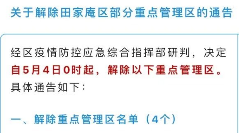 淮南關(guān)于解除田區部分重點(diǎn)管理區的通告