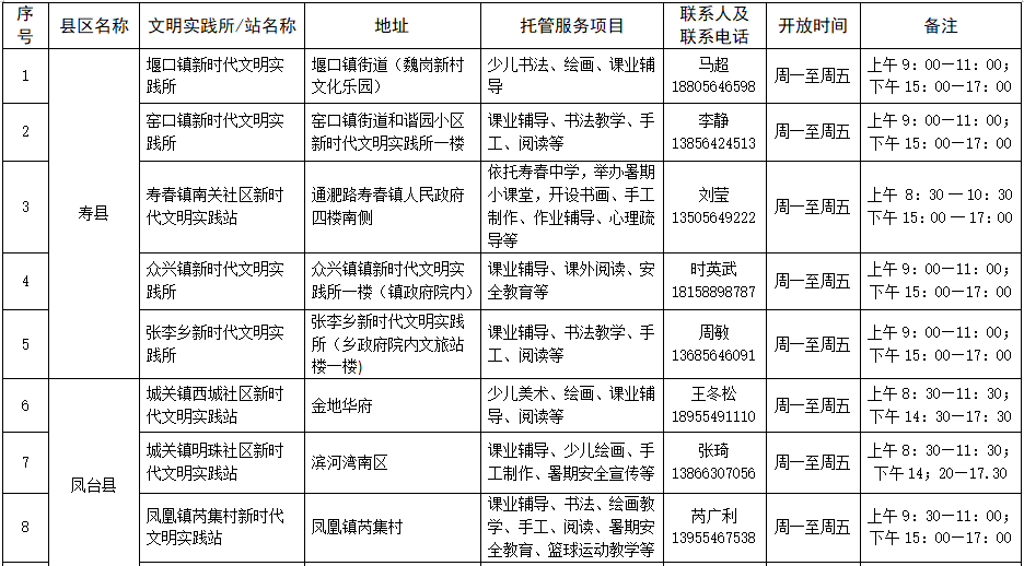 免費！淮南市暑假托管服務(wù)來(lái)了！