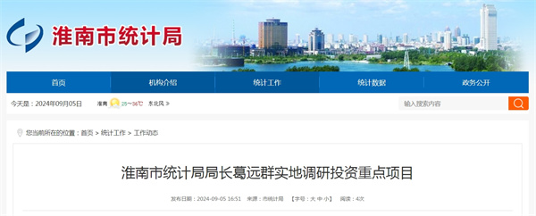 淮南市統計局局長(cháng)葛遠群實(shí)地調研投資重點(diǎn)項目